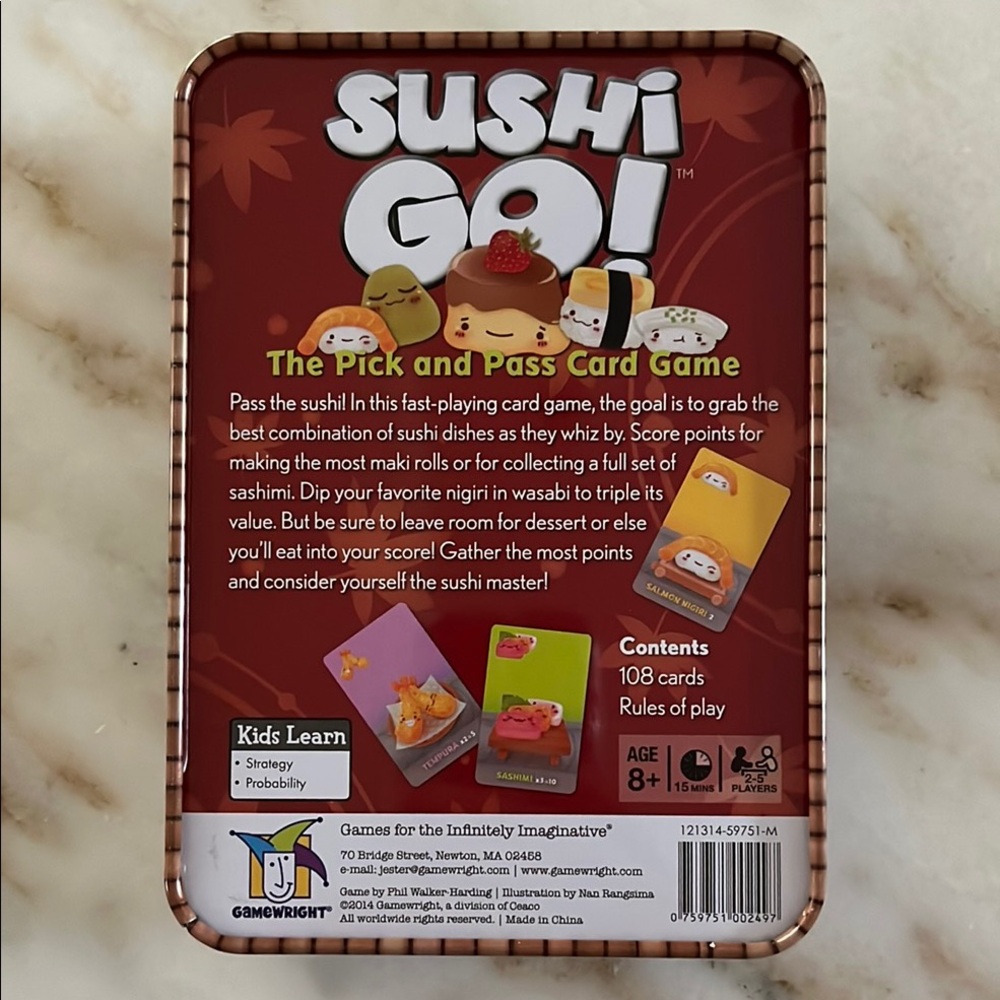 EUC Sushi Go! Card Game by Gamewright - Picture 2 of 12